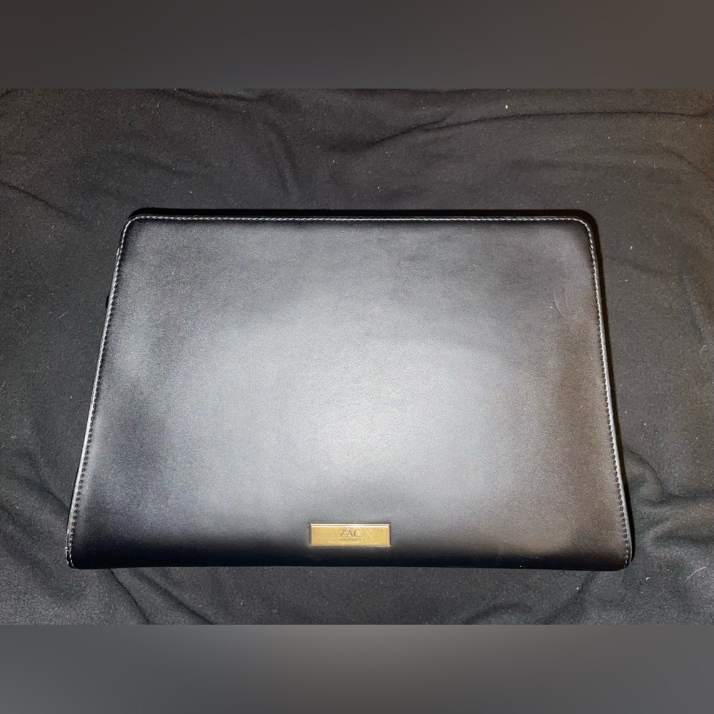 Zac Posen “Eartha” East/West Large Black Leather Bag